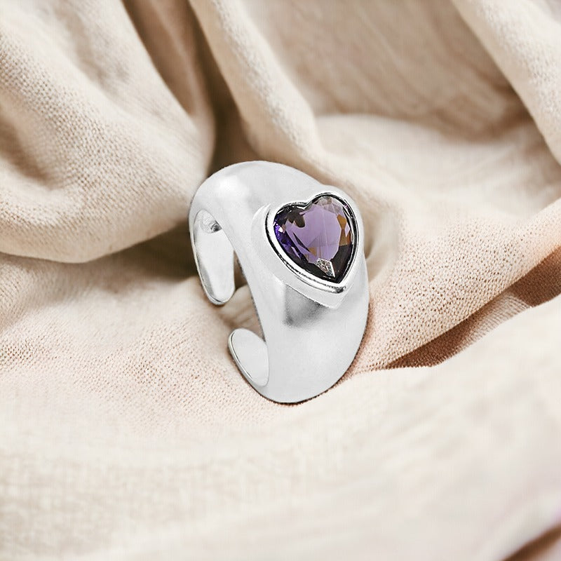 Silver Eternal Amethyst Ring