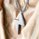 Electrified Silver Bolt Necklace