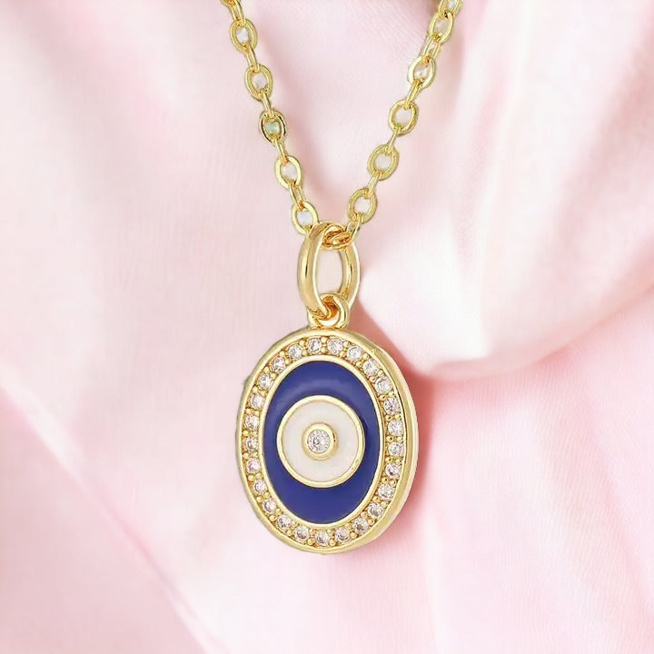 Starry Blue Evil Eye Necklace