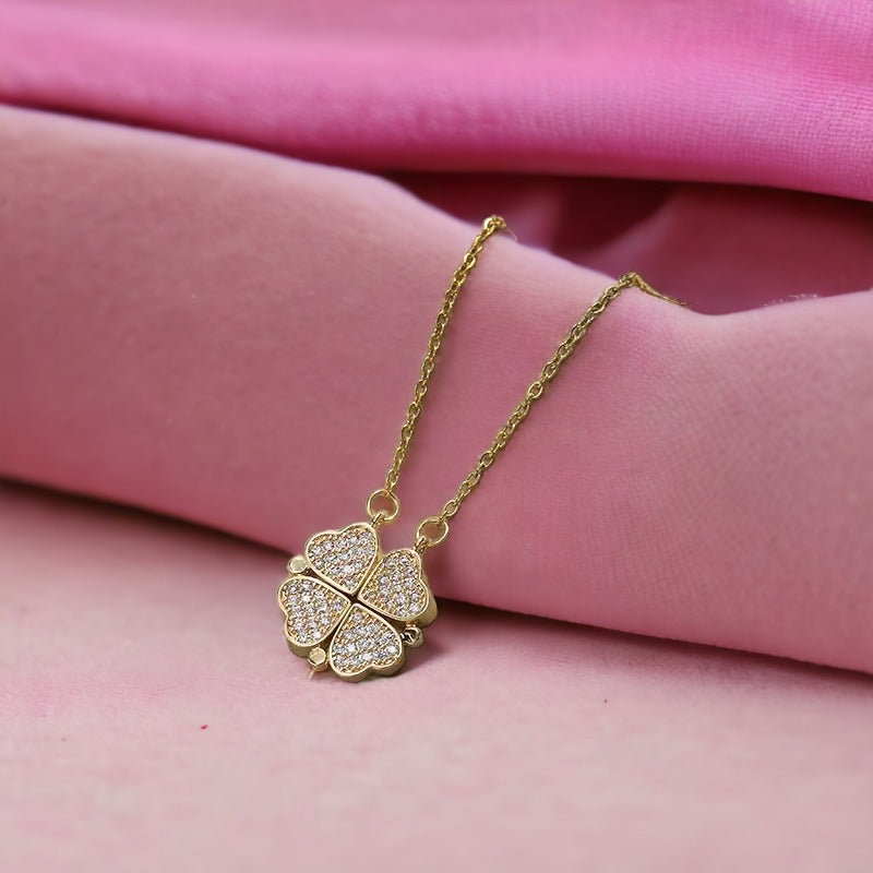 Sunlit Clover Charm Necklace