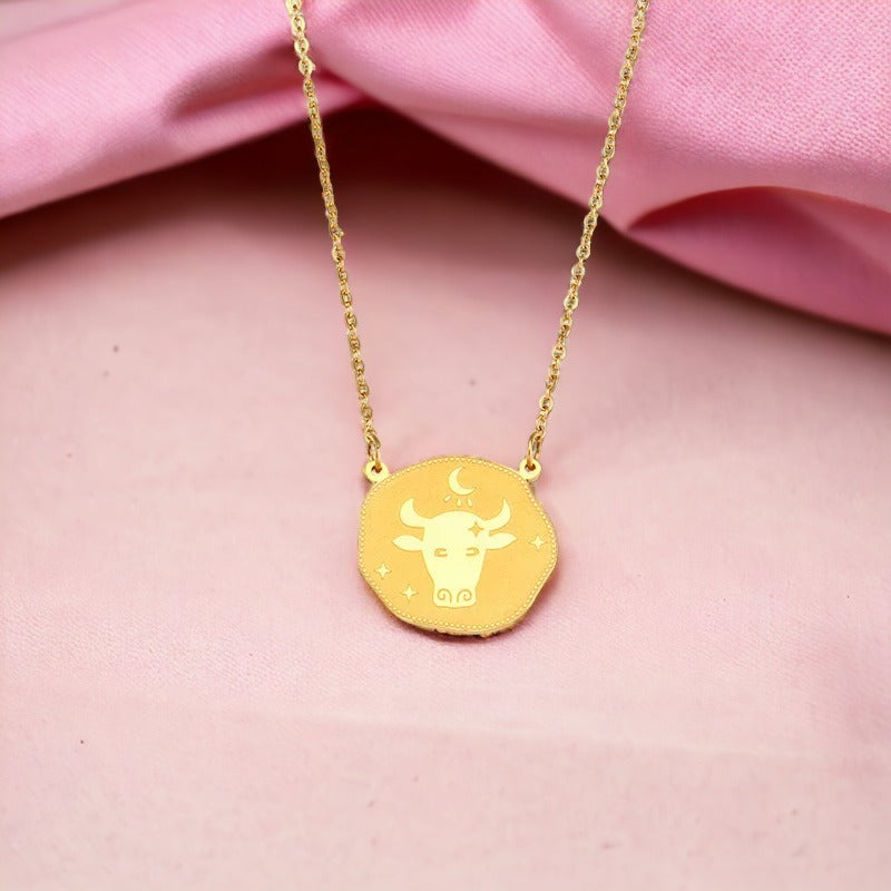 Taurus Irregular Coin Star Sign Necklace