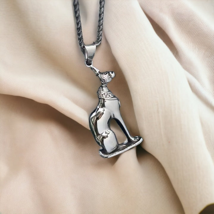 Silver Timeless Egyptian Cat Necklace