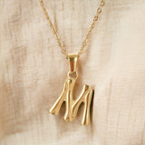 Trendy Slim Gold Initial Necklace