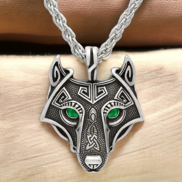 Wolf Head Viking Necklace