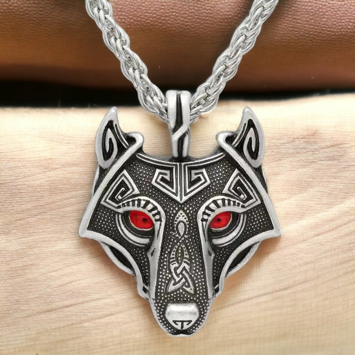 Wolf Head Viking Necklace