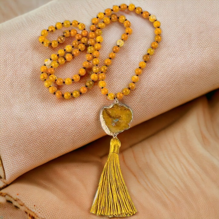 Yellow Boho Hippie Necklace