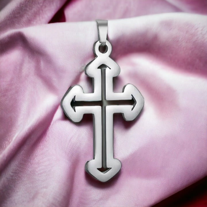 Arctic Aurora Sliver Cross Necklace