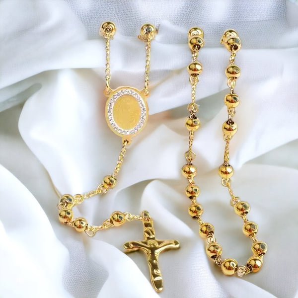 GOLD/SILVER Beaded Cross Necklace