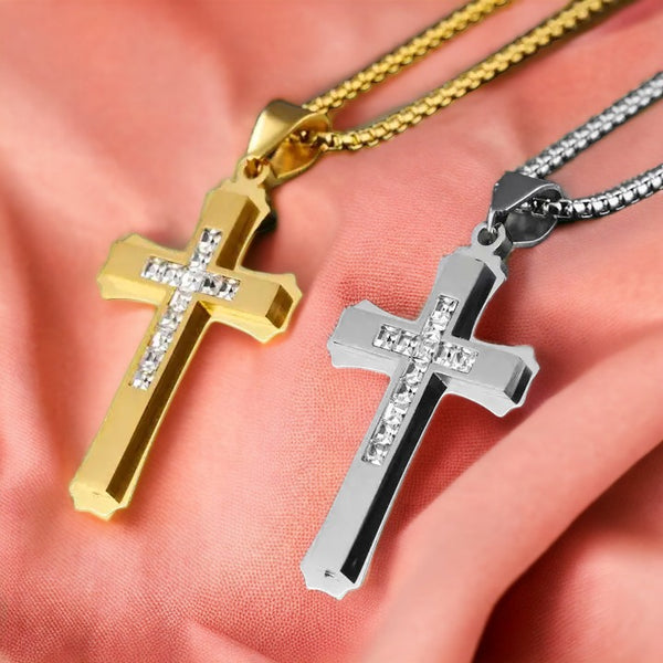 Center Diamond Cross Necklace