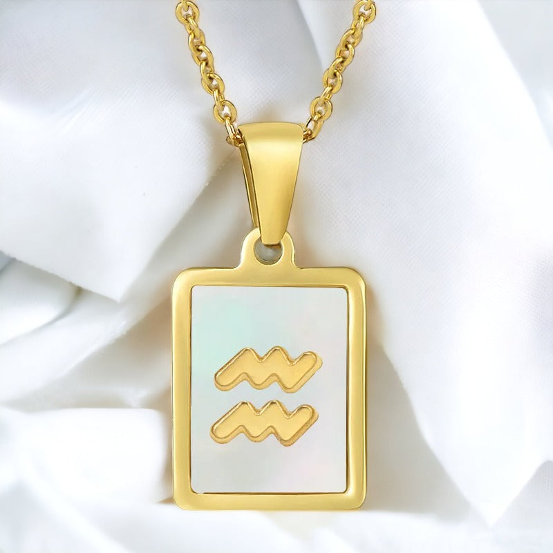 Dainty Aquarius Horoscope Necklace