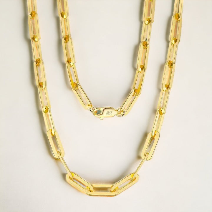 Gold & Sliver Paper Clip Simple Necklace