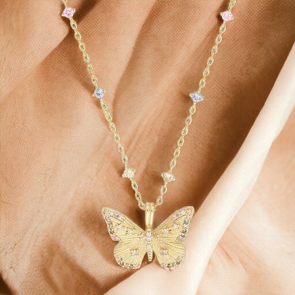 Diamond Bliss Butterfly Necklace