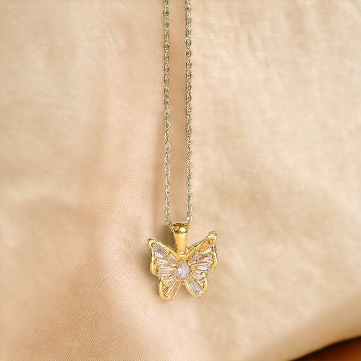 eclipse diamond butterfly necklace