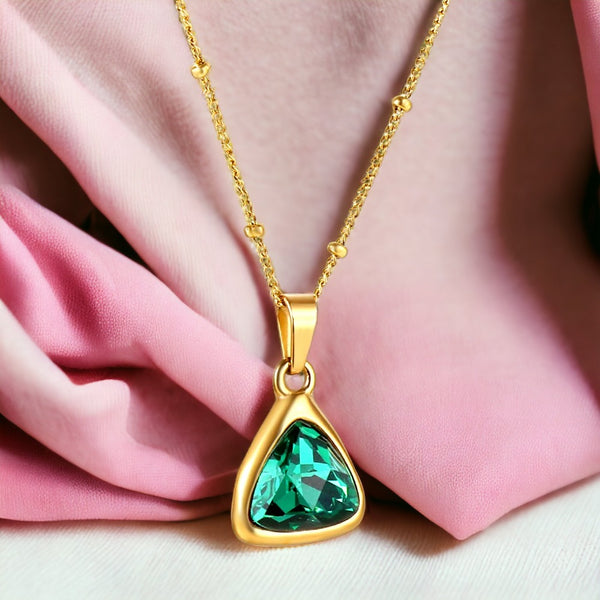 Emerald Necklace Gold Luxe