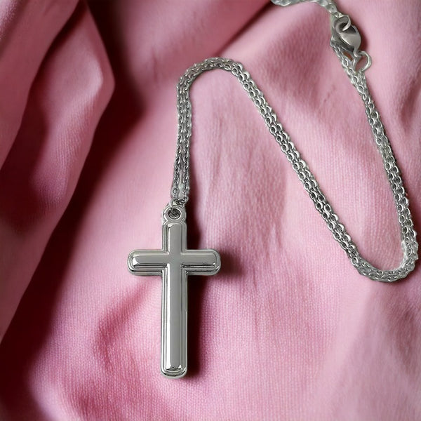 Forest’s Breath Sliver Cross Necklace