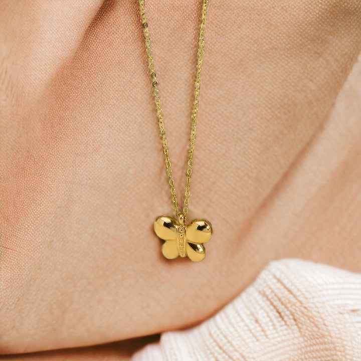 Gilded Nature's Grace gold Butterfly Necklace