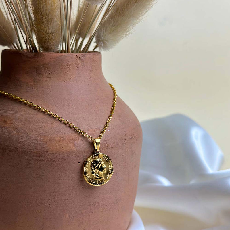 gold-Coin-Shape-Irregular-Necklace