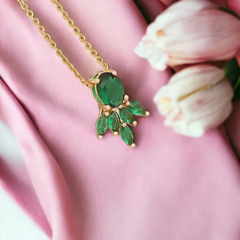 Gold Allure Emerald Necklace