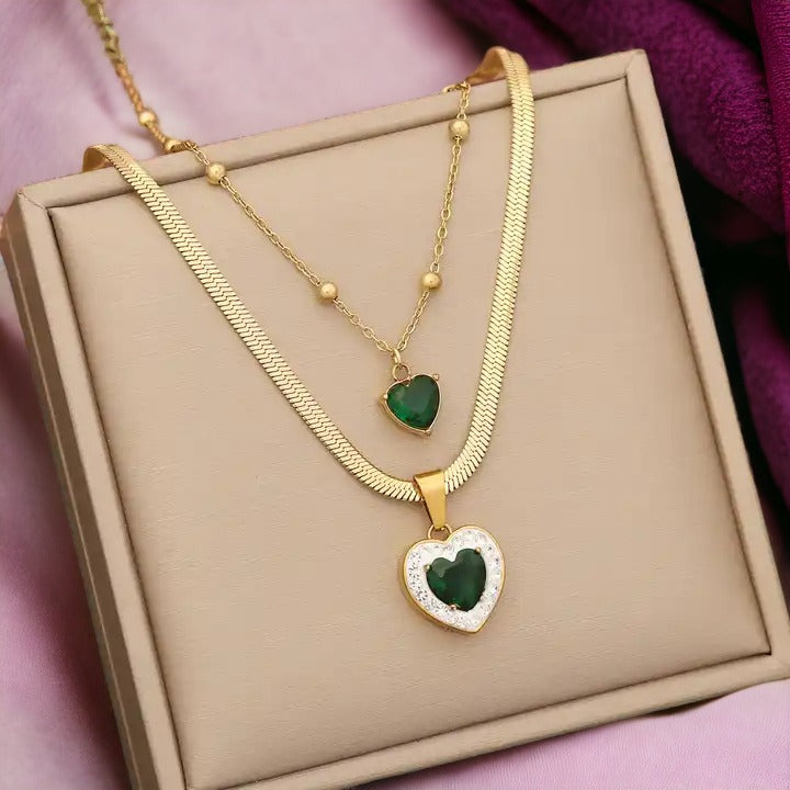 Gold Elegance Emerald Necklace