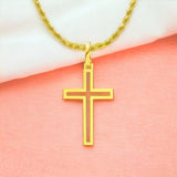 Gold or Silver Modern Cross Necklace