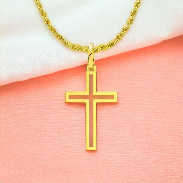 Gold or Silver Modern Cross Necklace