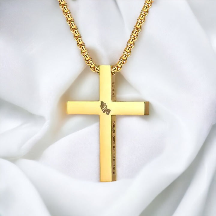 Gold or Silver Novel Cross Necklace