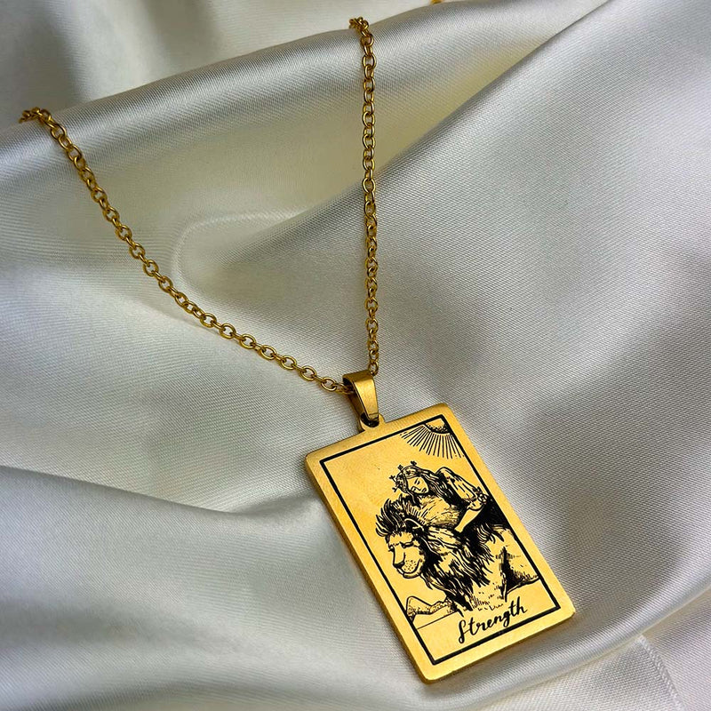 gold-strength-vintage-tarot-card-necklace