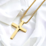 Gold or Silver Novel Cross Necklace