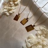 Square Positive Quote Necklace