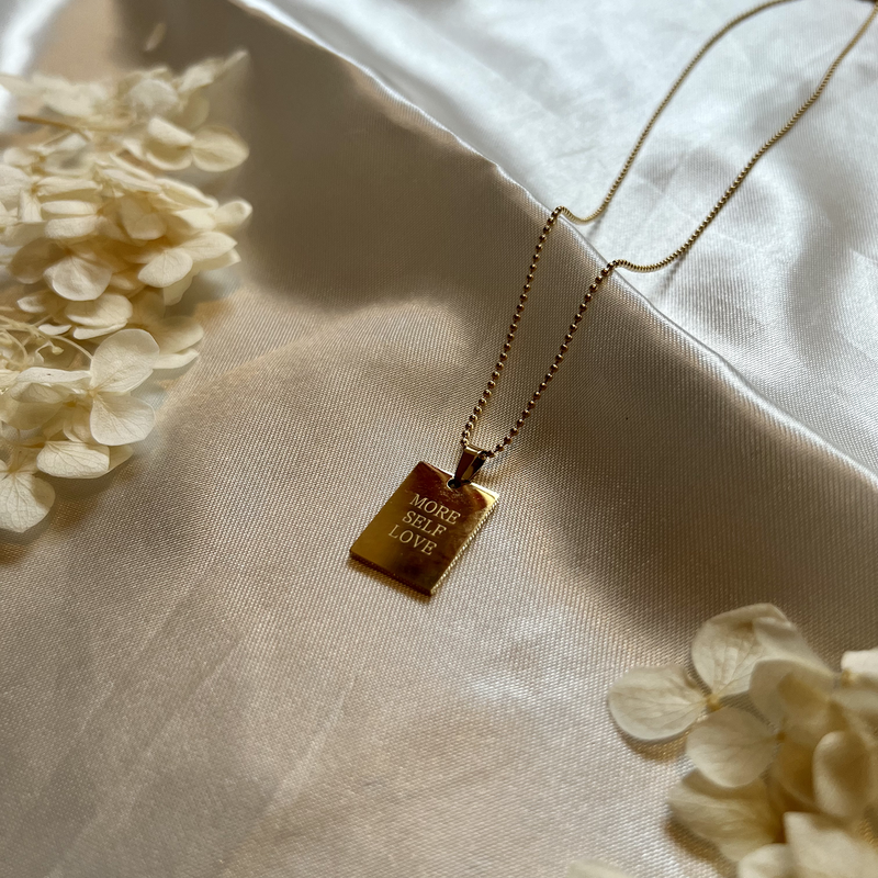 Square Positive Quote Necklace