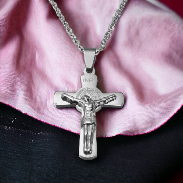 Luminescent Faith Sliver Cross Necklace