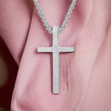 Moonlit Reverie Sliver Cross Necklace