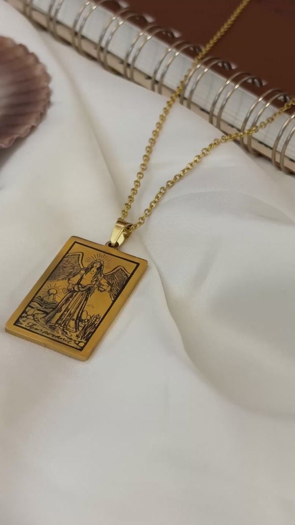 Temperance-Vintage-Tarot-Card-gold-Necklace