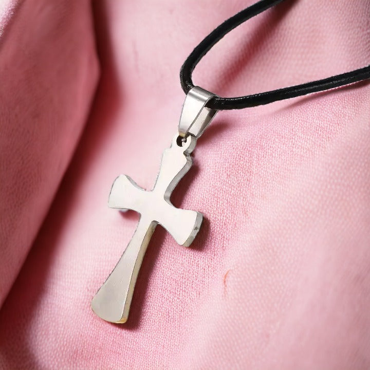 Radiant Light Sliver Cross Necklace Choker