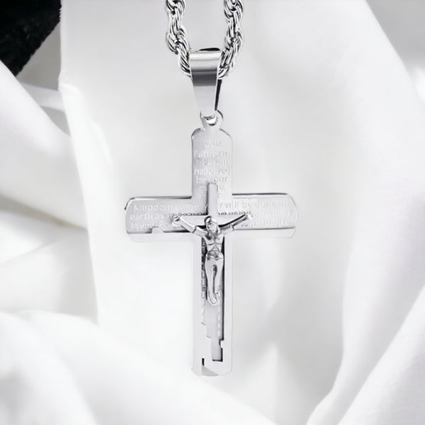 Gold & Silver Faith Cross Pendant