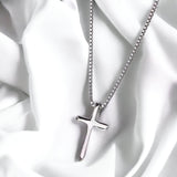 Simple Cross Necklace Silver