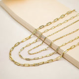 Gold & Sliver Paper Clip Simple Necklace