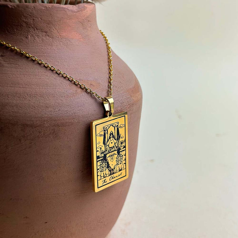 the-chariot-vintage-tarot-card-necklace