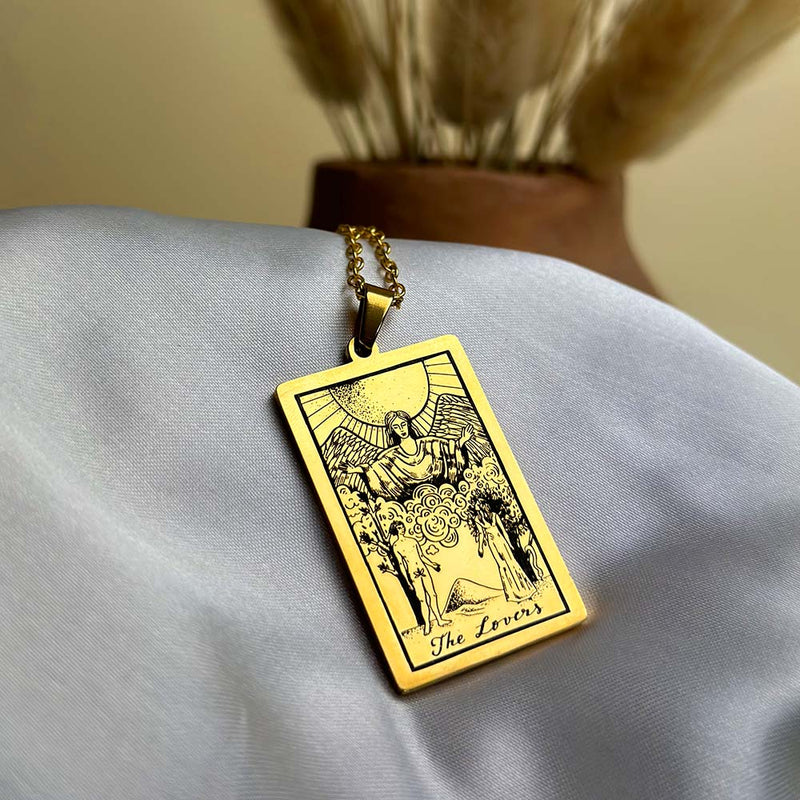 the-lovers-vintage-tarot-card-necklace-gold