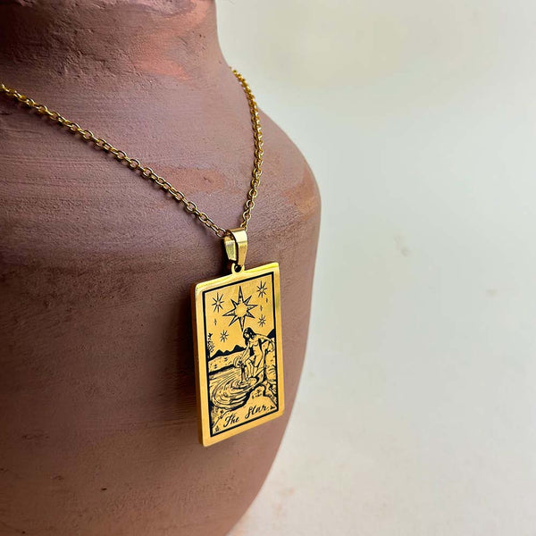 Vintage Star, Sun, Moon, And Empire Gold Square Pendant Necklace Gold  Plated Rectangular Charm With Tarot Card Design Magician Lover Queen Mysti  Dho0Z From Fybestshop, $5.17 | DHgate.Com