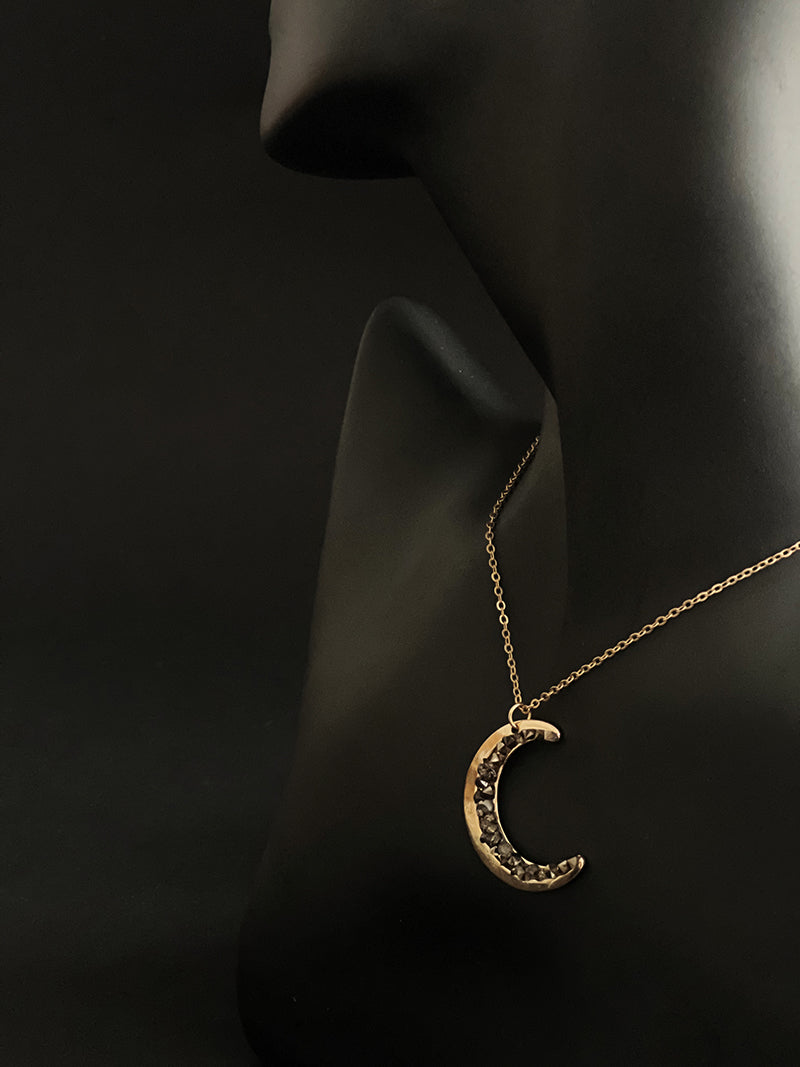 Crystal Crescent Moon Necklace